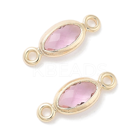 Brass Glass Connector Charms KK-C077-07G-02-1