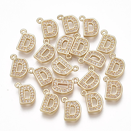 Brass Cubic Zirconia Charms KK-S348-330D-1
