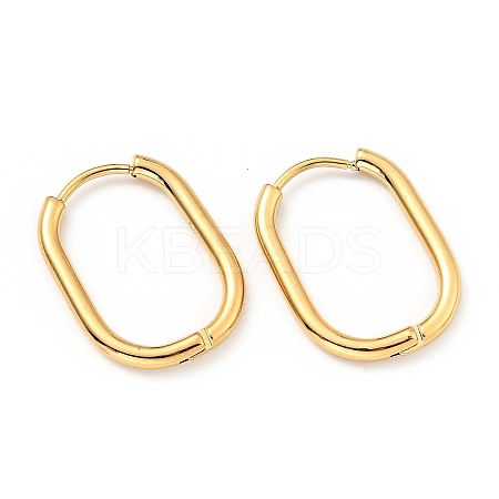 PVD Vacuum Plating 303 Stainless Steel Oval Hinged Hoop Earrings with 316 Stainless Steel Pins for Women EJEW-F285-31B-G-1