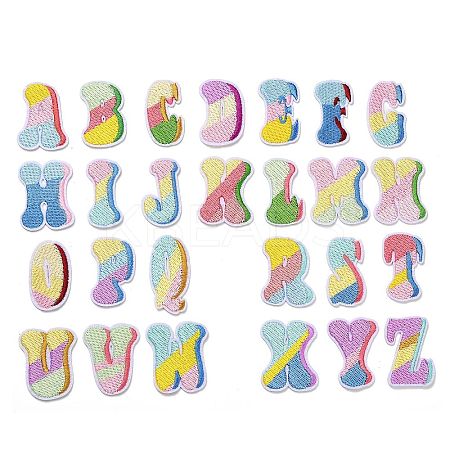 Letter A~Z Embroider Thread Cloth on/Sew On Patches PATC-K001-02-1