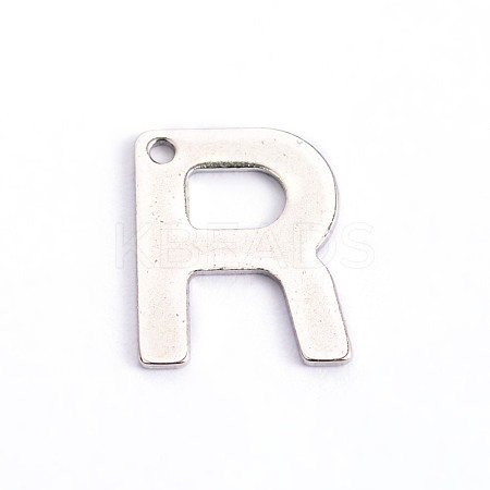 Tarnish Resistant 304 Stainless Steel Letter Charms X-STAS-O072-R-1