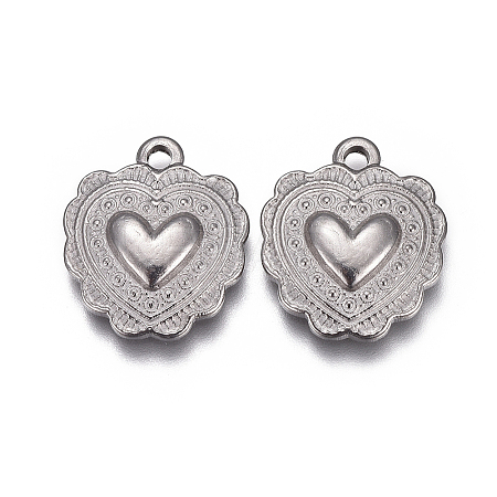 Non-Tarnish 304 Stainless Steel Textured Pendants LS-STAS-F207-12P-1