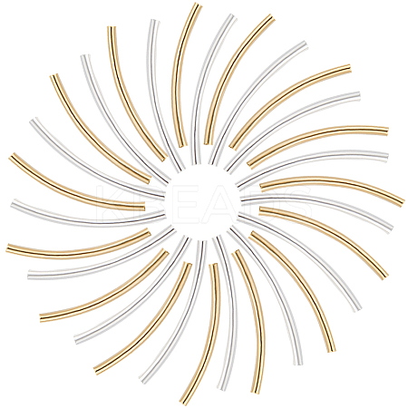 40Pcs 2 Colors Brass Tube Beads KK-CN0002-91-1