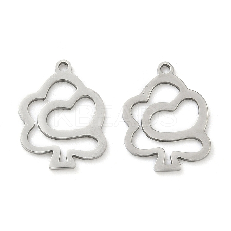 Hollow 201 Stainless Steel Pendants STAS-F337-10E-P-1
