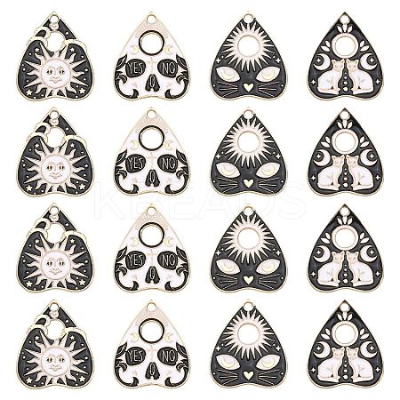 20Pcs 4 Styles Alloy Pendants ENAM-CJ0002-88-1