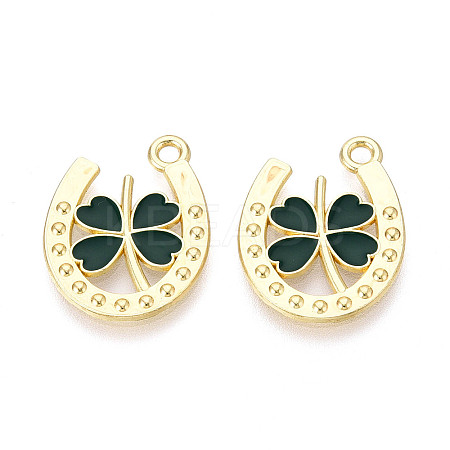 Saint Patrick's Day Alloy Enamel Pendants X-ENAM-T023-12B-1