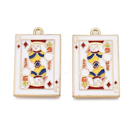 Rack Plating Alloy Enamel Pendants X1-ENAM-N056-392A-KCG-1