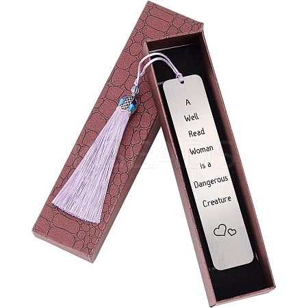 3Pcs Stainless Steel Bookmarks AJEW-FG0001-44J-1
