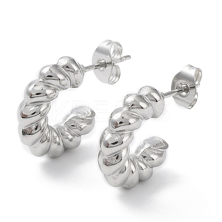 Non-Tarnish 304 Stainless Steel Ring Hoop Earrings LS-EJEW-K243-14P-1