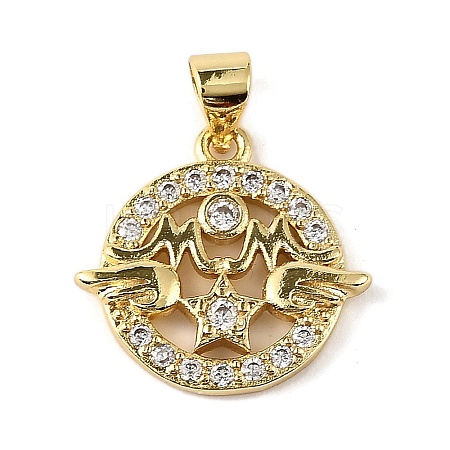 Mother's Day Brass Micro Pave Cubic Zirconia Pendants KK-M324-02B-G-1