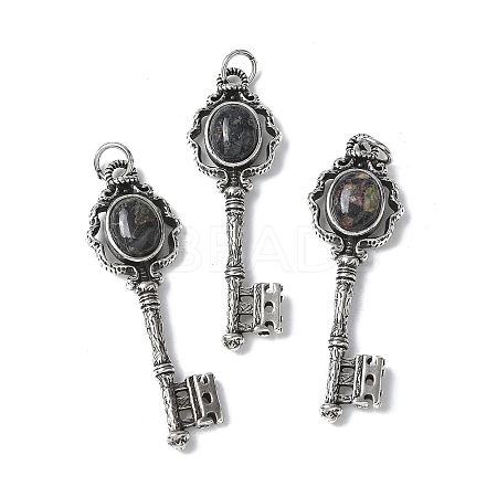 Key Brass Natural Dragon Blood Big Pendants KK-D361-01AS-34-1