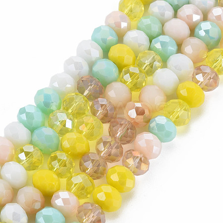 Electroplate Glass Beads Strands EGLA-S194-18F-1