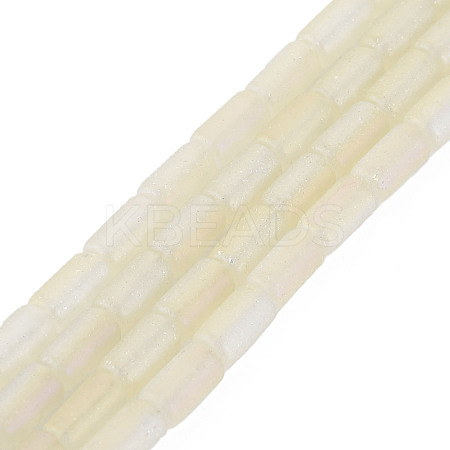 Electroplate Frosted Transparent Glass Beads Strands EGLA-T008-026-B03-1
