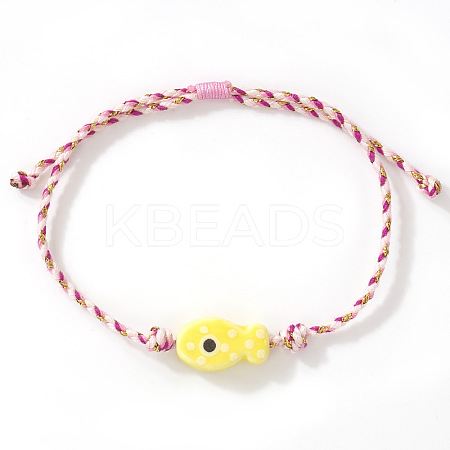 Handmade Porcelain Fish Charm Adjustabale Bracelets XD8221-3-1