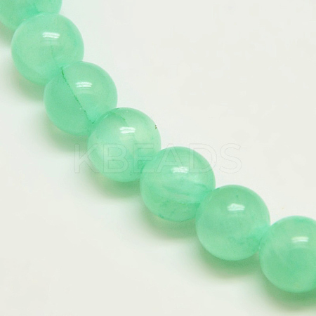 Dyed Natural Green Jade Beads Strands X-JBS053-4MM-27-1
