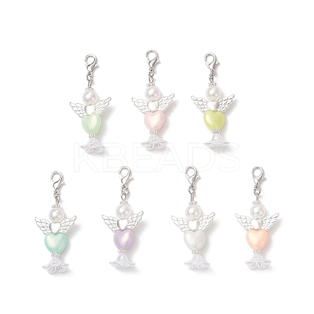 Heart Angel Acrylic Pendants Decorations HJEW-JM03779-01-S-1