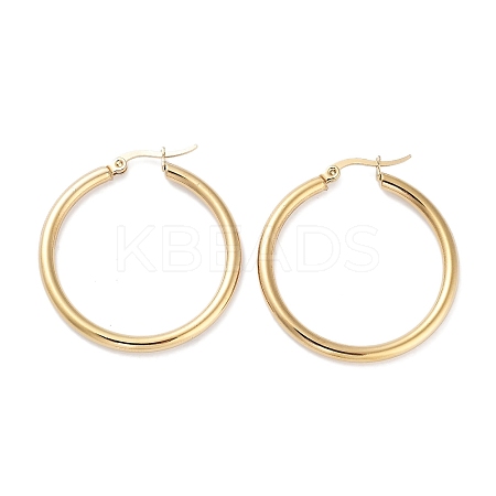 Ring 304 Stainless Steel Hoop Earrings for Women Men EJEW-B049-01D-G-1
