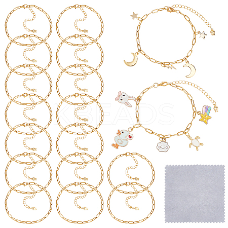 304 Stainless Steel Cable & Rolo Chain Bracelets BJEW-OC00001-1