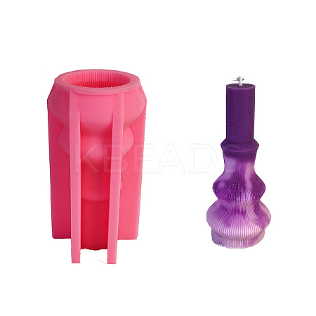 Ribbed Pillar Geometry Scented Candle Silicone Molds LS-DIY-G106-01E-1