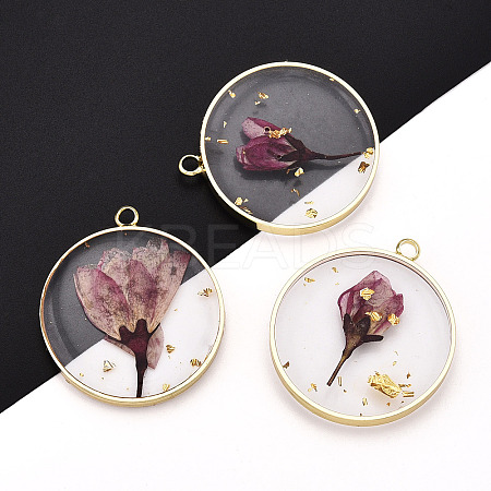 Transparent Clear Epoxy Resin Pendants RESI-L036-12G-03-1