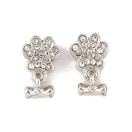 Rack Plating Alloy Rhinestone European Dangle Charms FIND-C055-19P-01-1