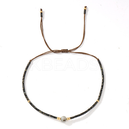 Bohemian Style Handmade Glass Seed Beaded Braided Bead Bracelets for Women TS0574-4-1