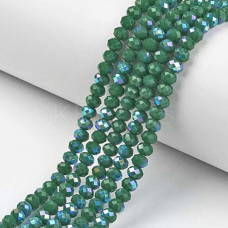 Electroplate Opaque Solid Color Glass Beads Strands EGLA-A034-P4mm-L05-1