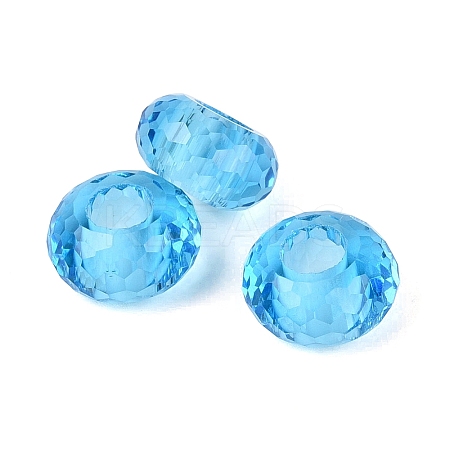 Transparent Glass European Beads GPDL-Q024-14mm-A04-1