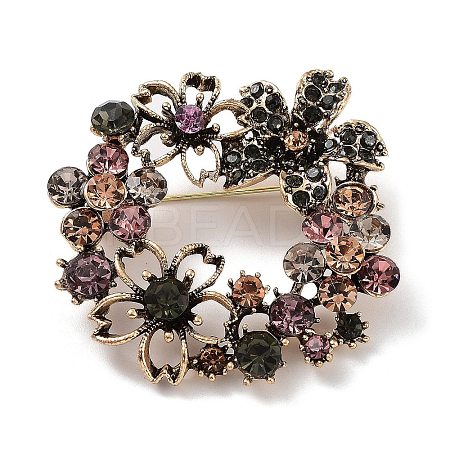 Alloy Pave Rhinestone Brooch JEWB-M035-07AG-1