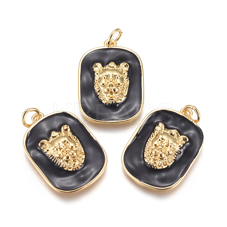 Brass Enamel Pendants KK-D159-01G-C-1