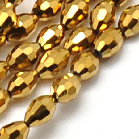 Electroplate Glass Beads Strands X-EGLA-J013-4X6mm-F11-1