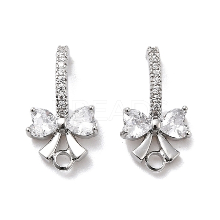 Brass with Cubic Zirconia Stud Earring Finding KK-Q048-24P-1