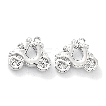 Brass Micro Pave Clear Cubic Zirconia Charms KK-M102-51P-1