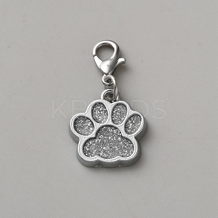 Zinc Alloy Enamel Glitter Powder Pendant Decoration HJEW-WH0001-14P-02-1