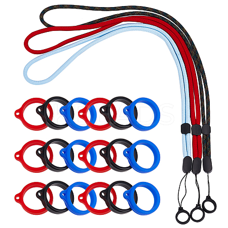 3Pcs 3 Colors Nylon Cord Neck Straps DIY-GF0008-34C-1