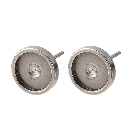 201 Stainless Steel Stud Earring Findings STAS-D379-10C-P-1