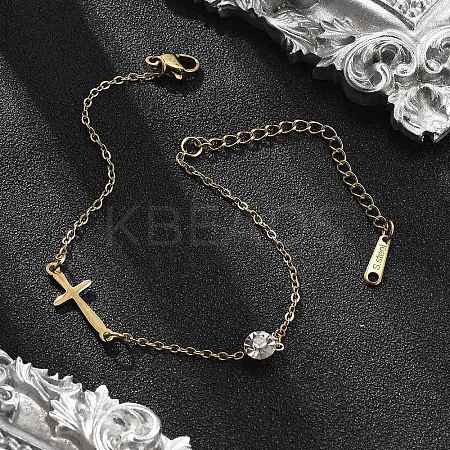 201 Stainless Steel Cable Chain Bracelets BJEW-H205-01E-G-1