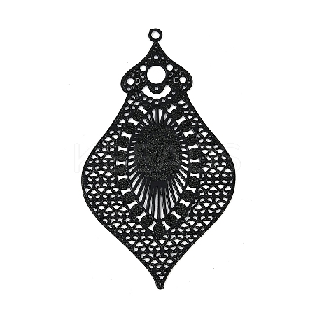 Spray Painted 430 Stainless Steel Etched Metal Embellishments Pendants STAS-A192-04EB-1