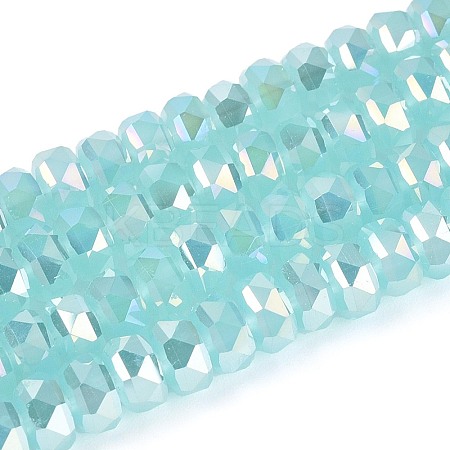 Electroplate Imitation Jade Glass Beads Strands EGLA-N022-05B-B03-1