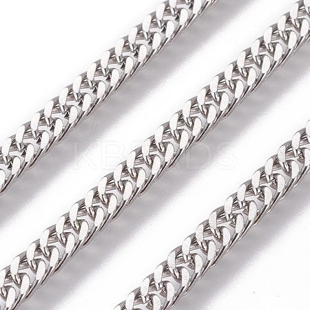 Tarnish Resistant 304 Stainless Steel Curb Chains CHS-E018-12P-1