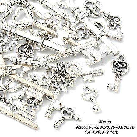 30Pcs 10 Styles Tibetan Style Alloy Pendants FIND-YW0006-80-1