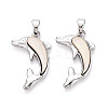 Alloy and Dyed Natural Paua Shell Pendants PALLOY-T093-07A-1