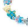 Handmade Millefiori Lampwork Beads Stretch Bracelet for Teen Girl Women BJEW-JB06847-02-5