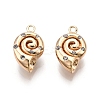 Brass Micro Pave Clear Cubic Zirconia Pendants KK-G436-25G-2