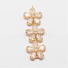 Brass Micro Pave Cubic Zirconia Links ZIRC-A003-02G-1
