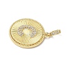 Brass Micro Pave Clear Cubic Zirconia Pendants KK-L253-17G-C-2