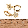 Star Brass Micro Pave Clear Cubic Zirconia Hoop Earrings EJEW-F384-04G-5