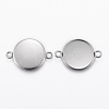 Tarnish Resistant 304 Stainless Steel Cabochon Connector Settings STAS-E146-19P-16mm-1