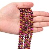 Natural Rose Tiger Eye(Dyed & Heated) and Yellow Tiger Eye(Dyed & Heated) Beads Strands X-G-G101-6mm-1-3