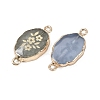 Opalite & Natural Amethyst & Green Aventurine & Quartz Crystal & Amazonite & Tiger Eye Oval Links Connector Charms KK-F921-12G-2